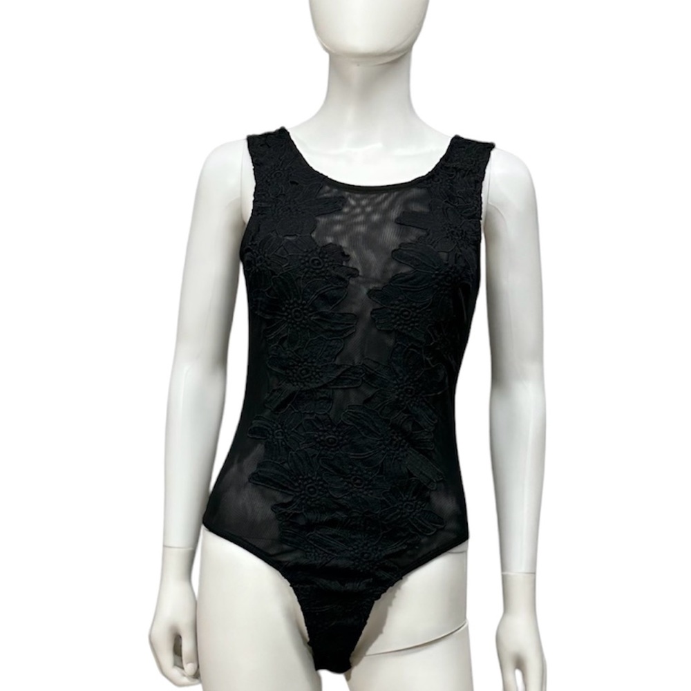 Rumor Boutique Black Semi-Sheer Bodysuit [1060]